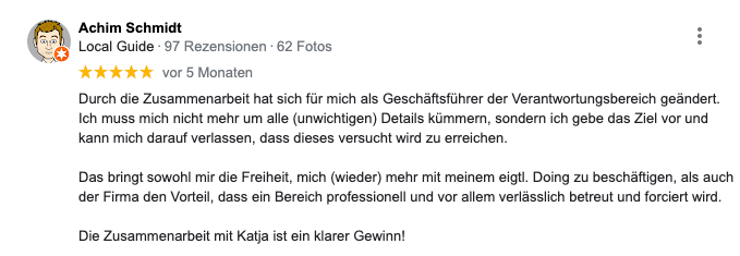 Bewertung der Agentur für Social Media Lübeck