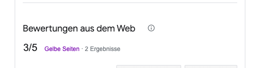 Bewertungen aus dem Web Bewertungen aus dem Web