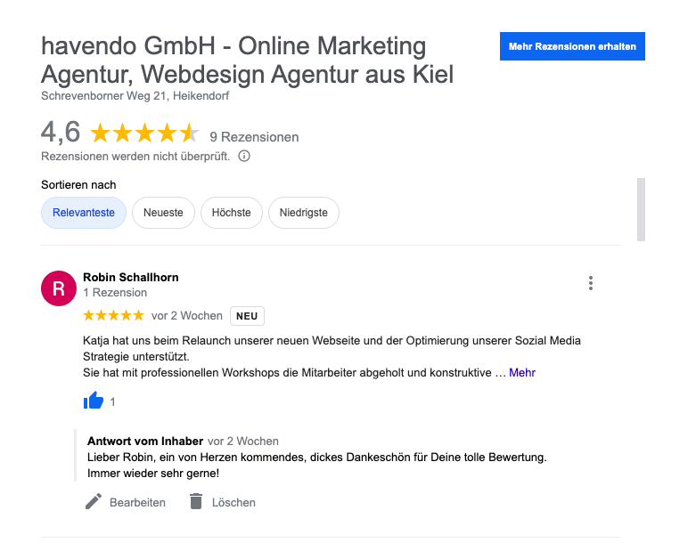 Bewertungen im local SEO im lokalem SEO Bewertungen im local SEO im lokalem SEO