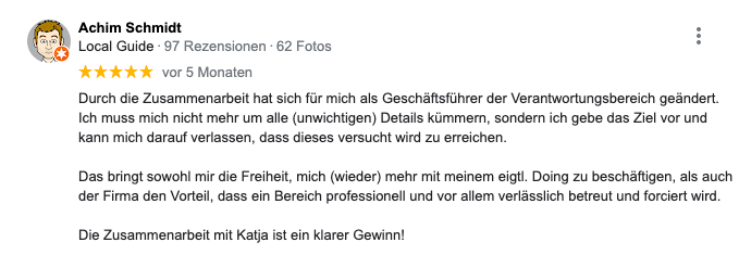 Bewertung Kunde der Social Media Agentur Hamburg Bewertung Kunde der Social Media Agentur Hamburg